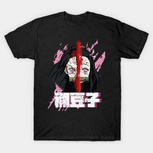 DEMON SLAYER 2: NEZUKO HALF HUMAN HALF DEMON (GRUNGE STYLE) T-Shirt